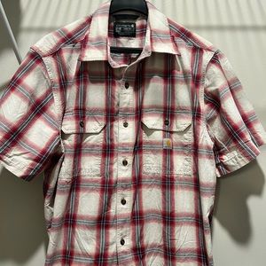 Men’s Carhartt Loose Fit Short Sleeve Button Down Work Shirt (XL)